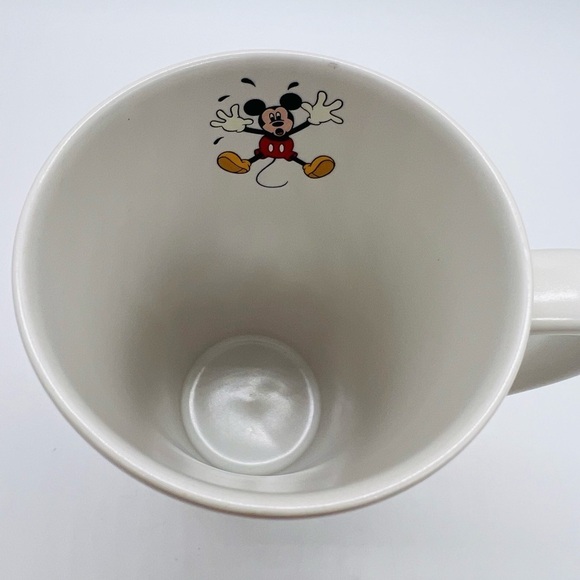 DISNEY MICKEY MOUSE TALL MUG WHITE WITH BLACK, RED, YELLOW & WHITE MICKEY - Picture 5 of 12